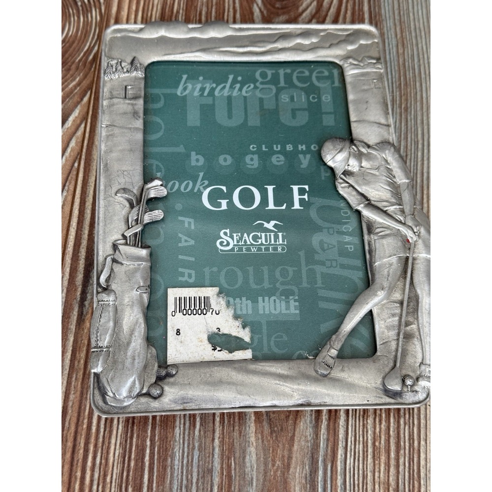 Vintage 1994 Seagull Pewter Golf Theme Picture Frame, 4x6 Woman Golf Canada